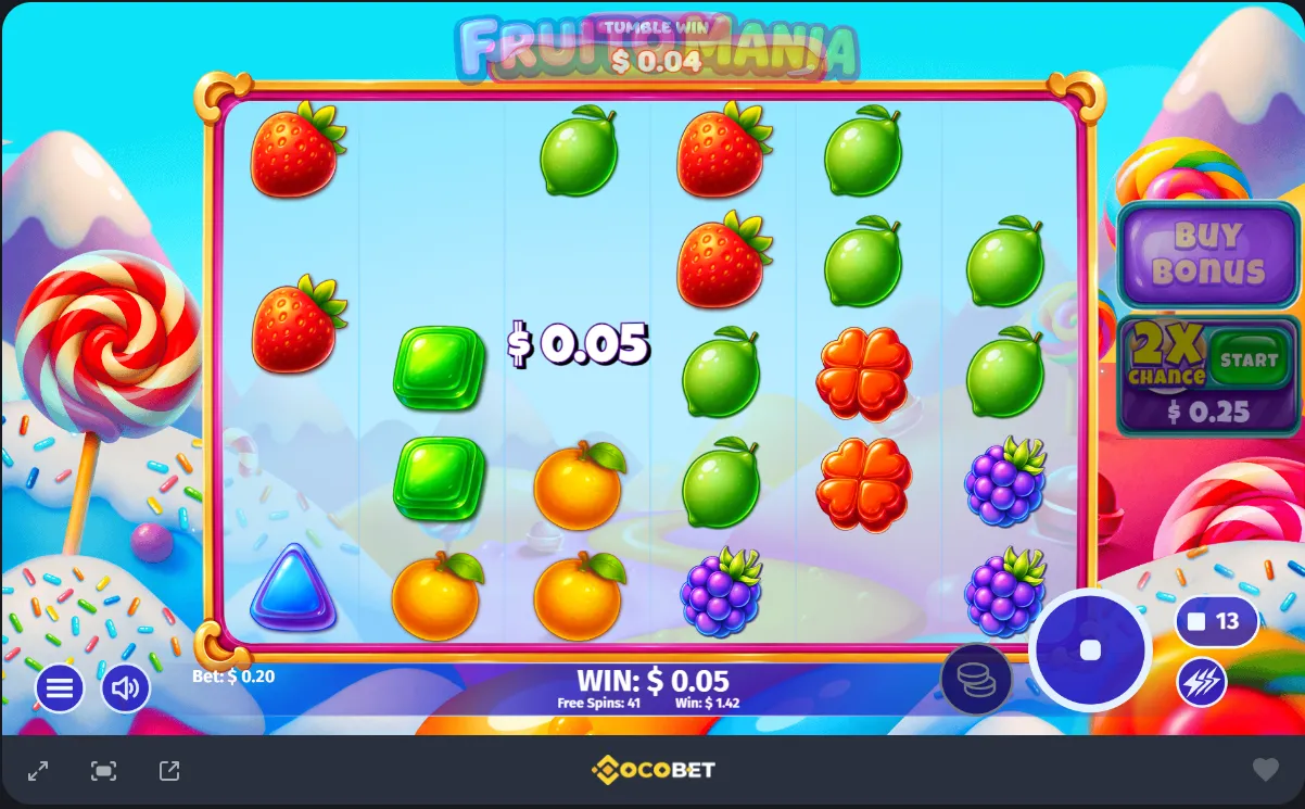 Sweet Bananas slot game screen at Cocobet